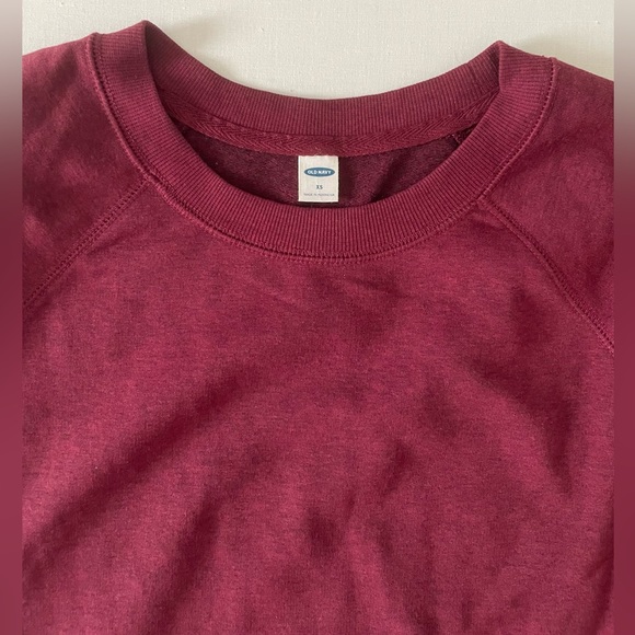 Old Navy Burgundy Maroon Wine Tunic Length Sweatshirt - Picture 3 of 6